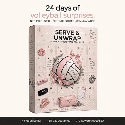 Serve & Unwrap volleyball advent calendar box with 24 numbered doors